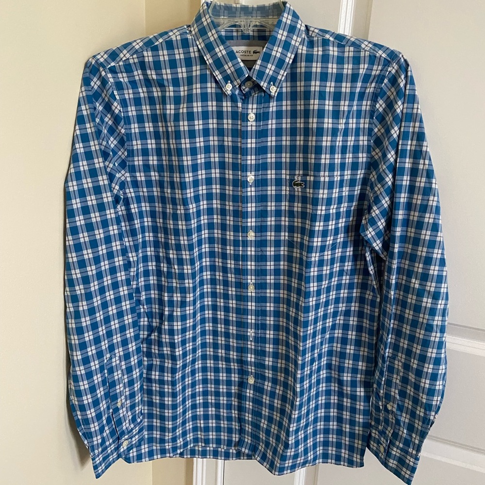 Lacoste Men’s Shirt 42L Regular Fit NWT
Blue and White